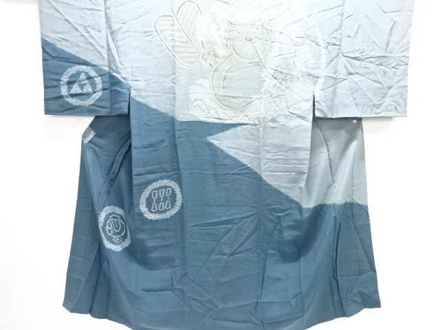 JAPANESE KIMONO / ANTIQUE MENS JUBAN / SILK / SHIBORI